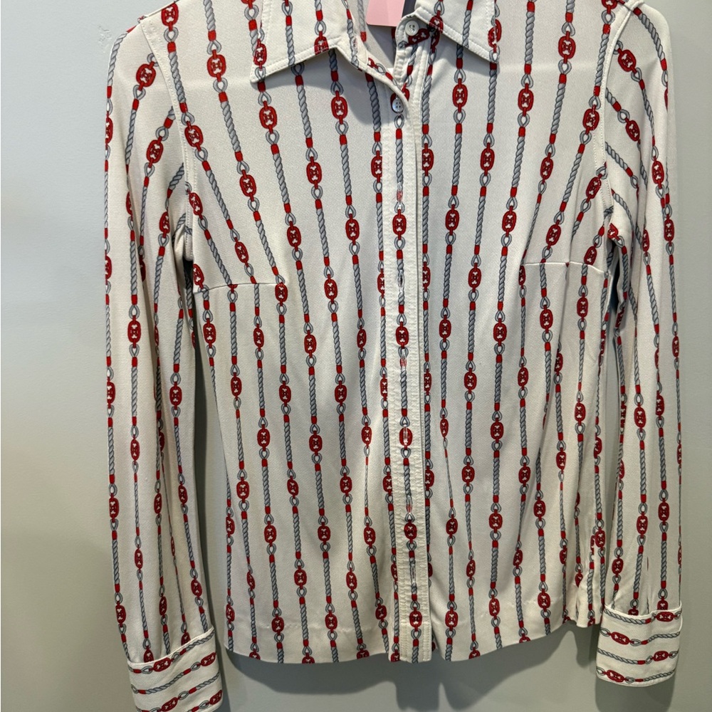💋 Celine Patterned Button-Up Shirt 174 - Picture 2 of 6
